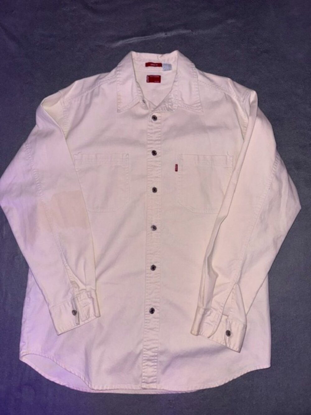 Levi's Men's Red Tab Cotton Jean Shacket Jacket Cream Size Medium